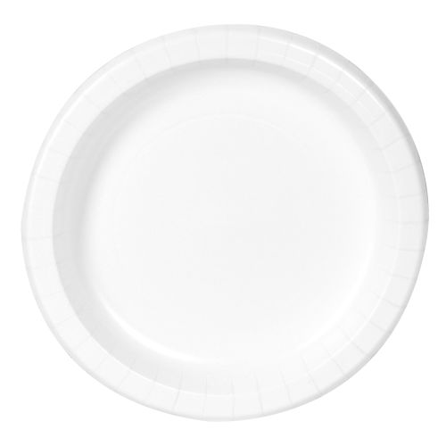 Dixie® Basic Paper Plates, White, 8.5in